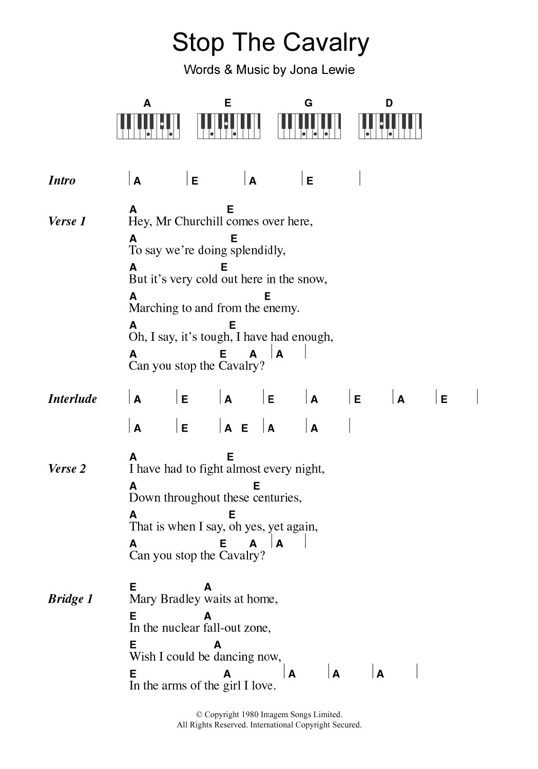 Product gallery: Page 1 of 1 Stop The Cavalry, Jona Lewie