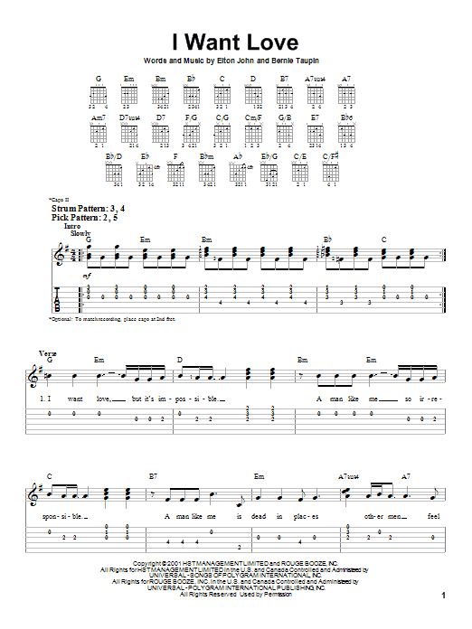 Product gallery: Page 1 of 1 I Want Love, Elton John