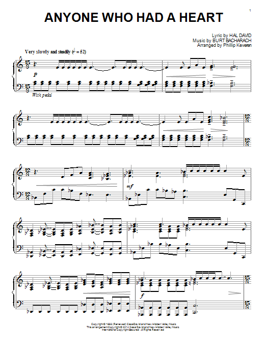 Product picture to: Anyone Who Had A Heart (arr. Phillip Keveren)