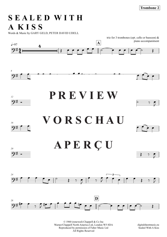 Product gallery: Page 8 of 14 Sealed With A Kiss , Donovan, Jason, (Trombone Trio + Piano)