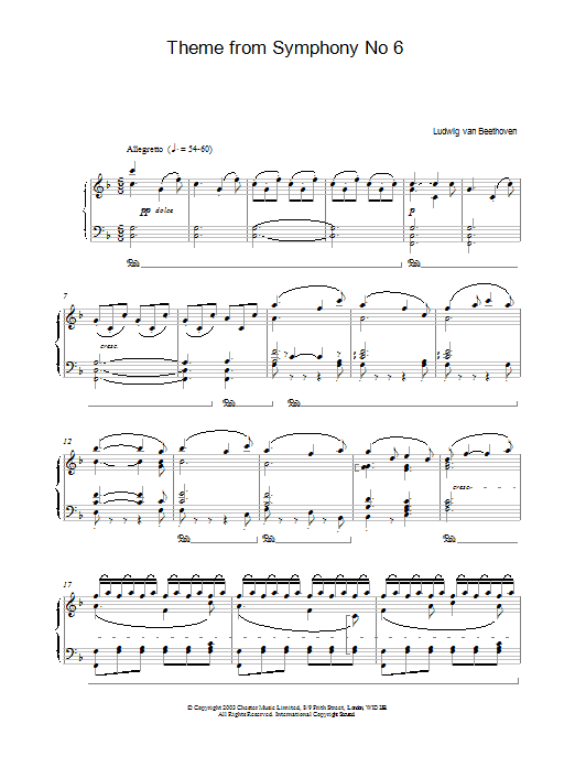 Product gallery: Page 1 of 1 Theme From Symphony No. 6, Ludwig Van Beethoven