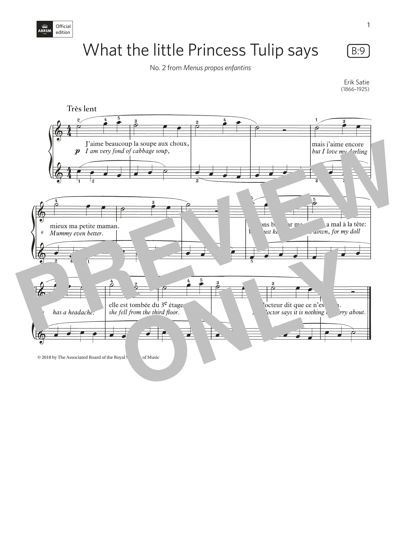 Product picture to: What the Little Princess Tulip Says (Grade Initial, list B9, from ABRSM Piano Syllabus 2021 & 2022)