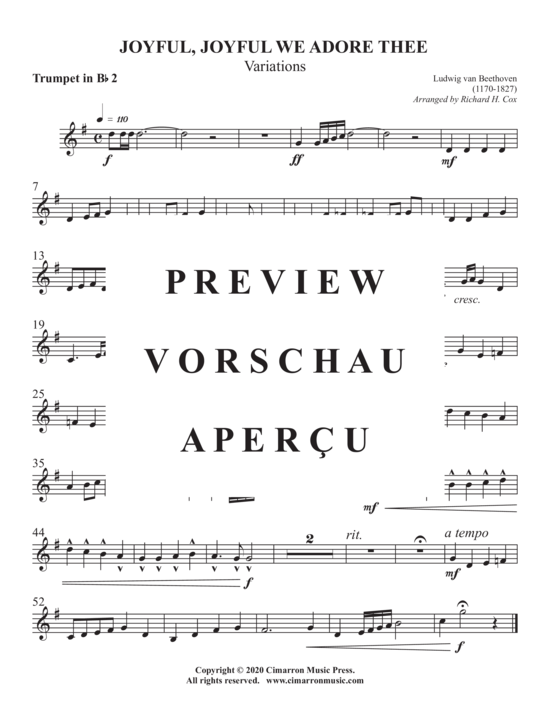 Produktgalerie: Seite 8 von 8 Joyful, Joyful We Adore Thee , , (2x Trompete in B + Klavier)