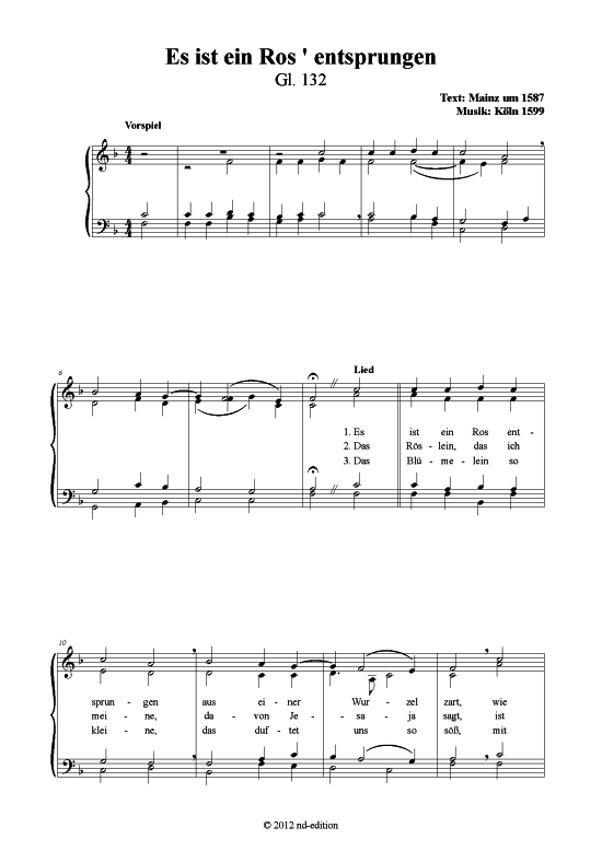 gallery: Es ist ein Ros entsprungen , , (Gemischter Chor)