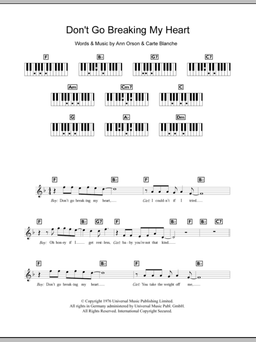 Produktbild zu: Don't Go Breaking My Heart