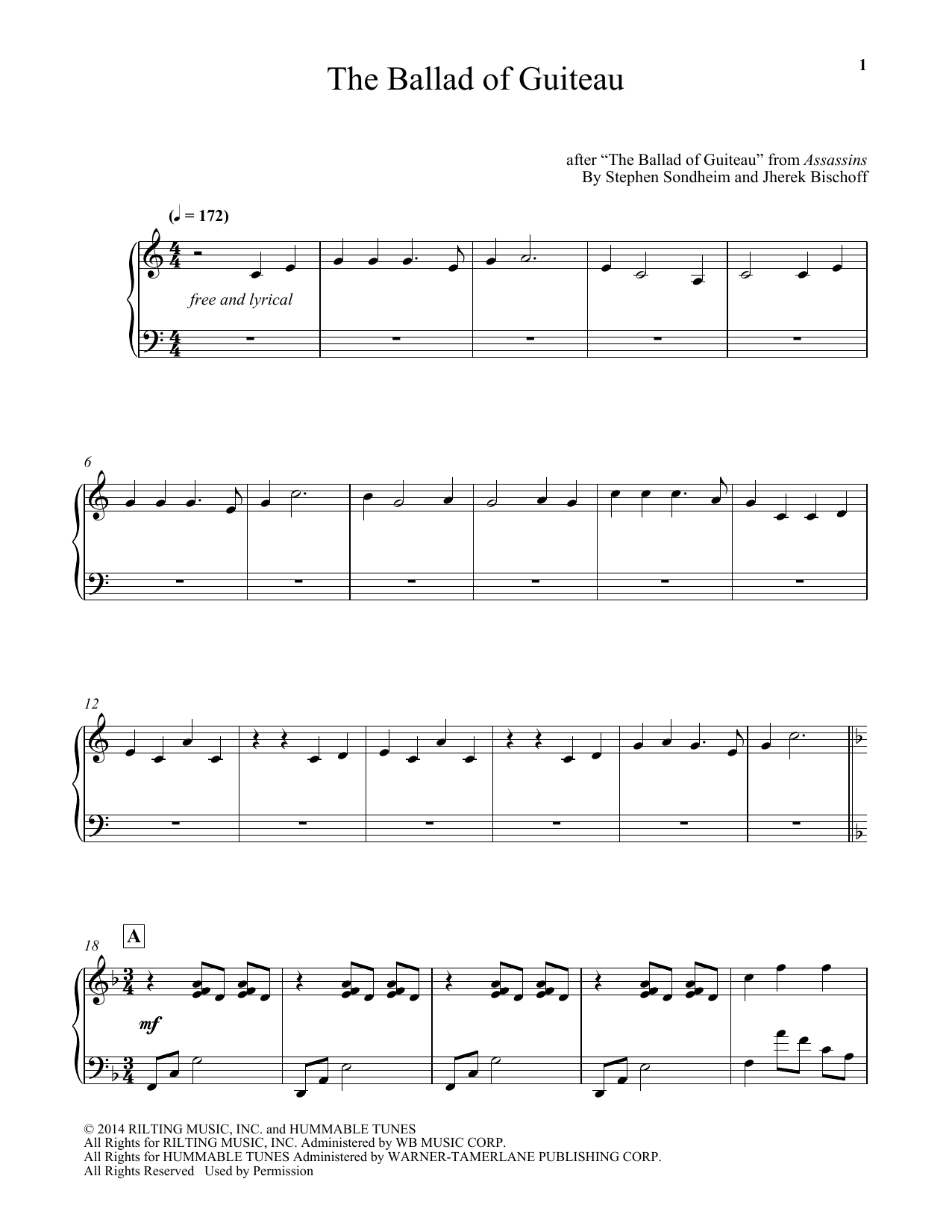 Product gallery: Page 1 of 1 The Ballad Of Guiteau, Jherek Bischoff