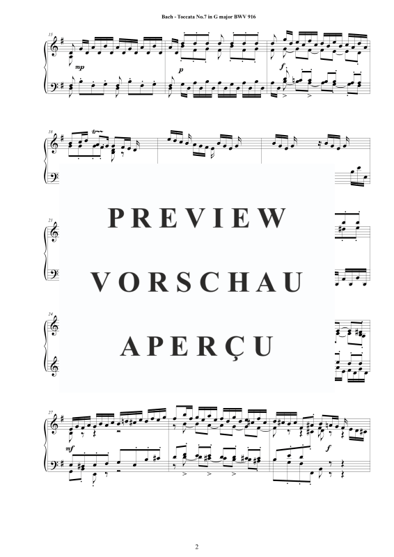 Produktgalerie: Seite 3 von 11 Toccata Nr. 7 G-Dur BWV 916, , Cembalo/Klavier Solo