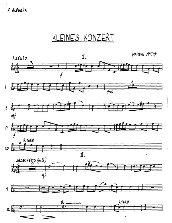 Produktgalerie: Seite 1 von 11 Kleines Konzert, , Alphorn in F und Streicher Quartett - Einzelstimmen