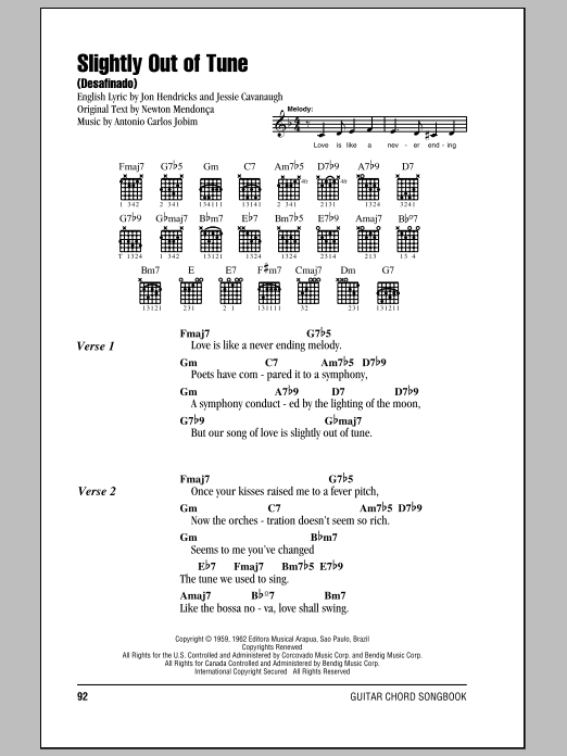 Product gallery: Page 1 of 1 Slightly Out Of Tune (Desafinado), Antonio Carlos Jobim