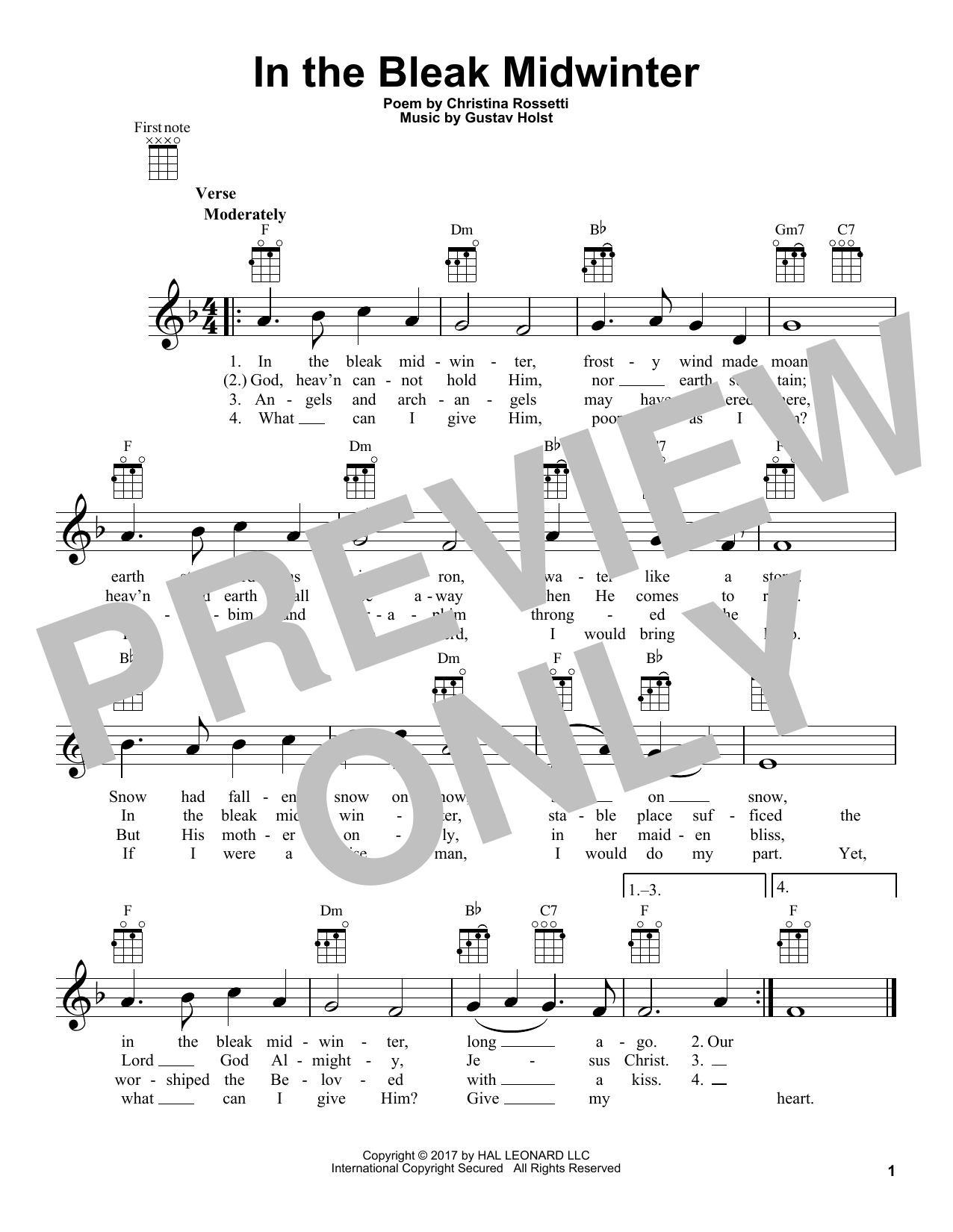 Product gallery: Page 1 of 1 In The Bleak Midwinter, Gustav Holst