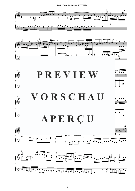 Produktgalerie: Seite 5 von 7 Fuge in C-Dur BWV 966b, , Klavier Solo