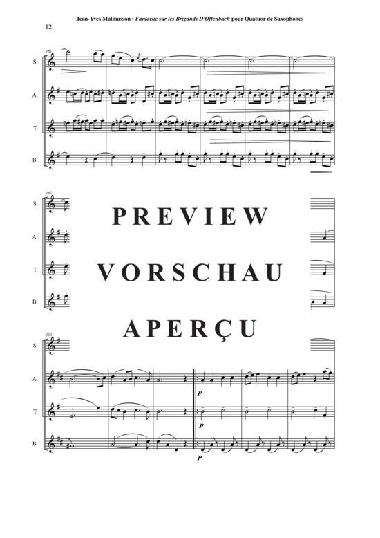 Product gallery: Page 13 of 21 Fantaisie sur les Brigands (d´Offenbach) , , Saxophone Quartet