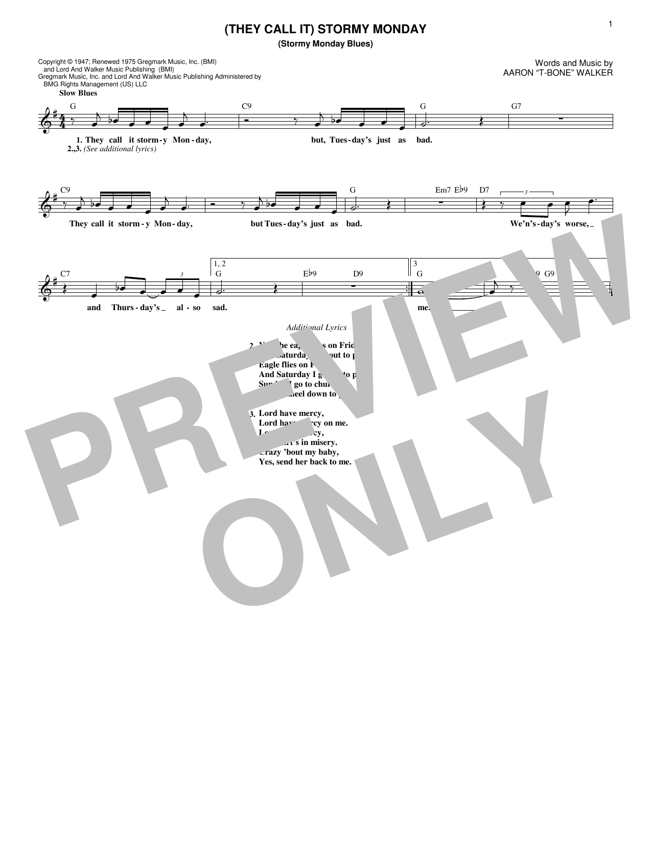 Produktbild zu: (They Call It) Stormy Monday (Stormy Monday Blues)