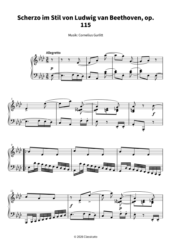 Produktgalerie: Seite 1 von 6 Scherzo im Beethoven-Stil über "Ach du lieber Augustin", , Klavier Solo