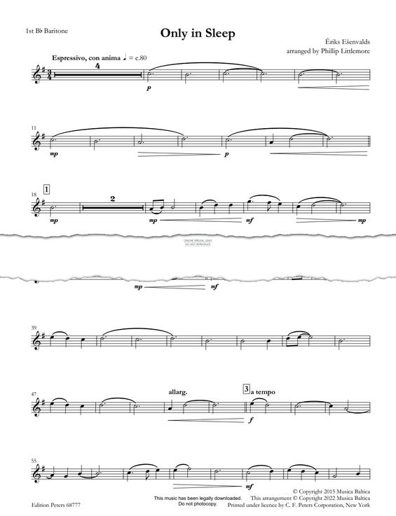 Produktgalerie: Seite 1 von 1 Only In Sleep, Eriks Ešenvalds, Brass Band