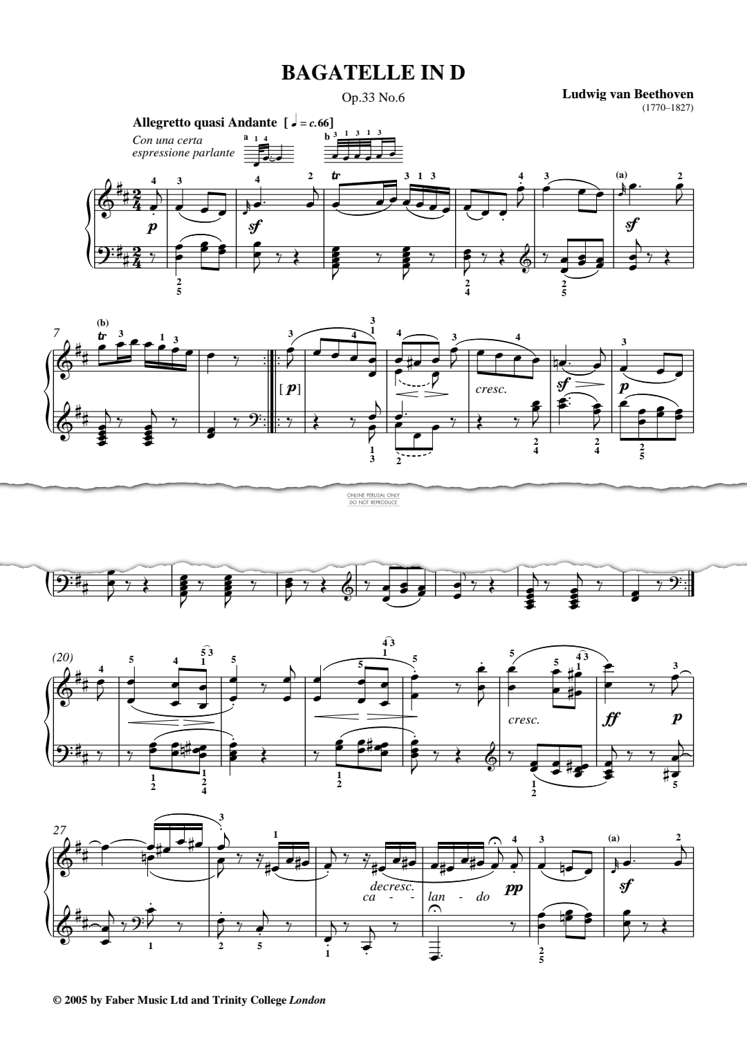 Product picture to: Bagatelle In D Op.33 No.6