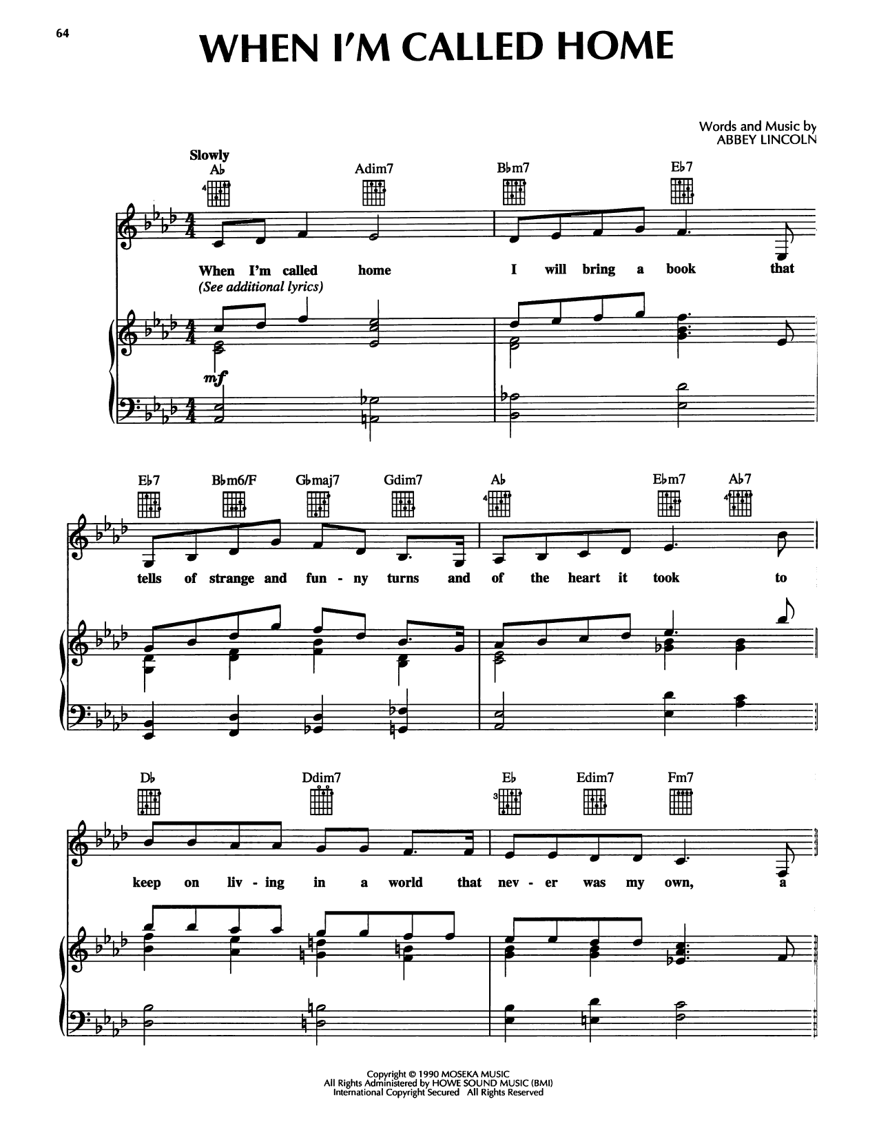 Produktgalerie: Seite 1 von 1 When I'm Called Home, Abbey Lincoln, Gesang, Gitarre, Klavier