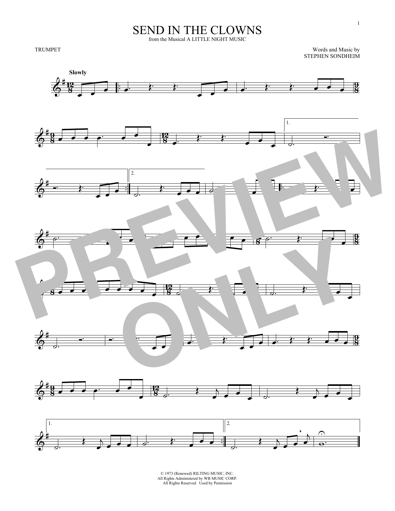 Produktgalerie: Seite 1 von 1 Send In The Clowns, Stephen Sondheim, Trompete