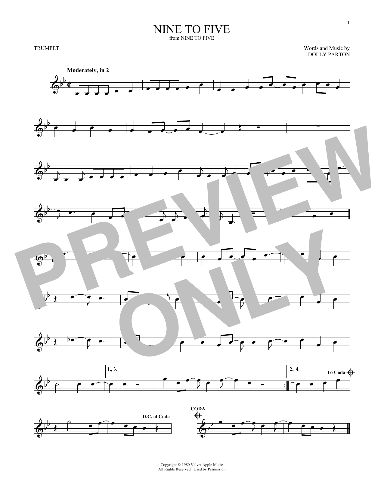 Produktgalerie: Seite 1 von 1 Nine To Five, Dolly Parton, Trompete