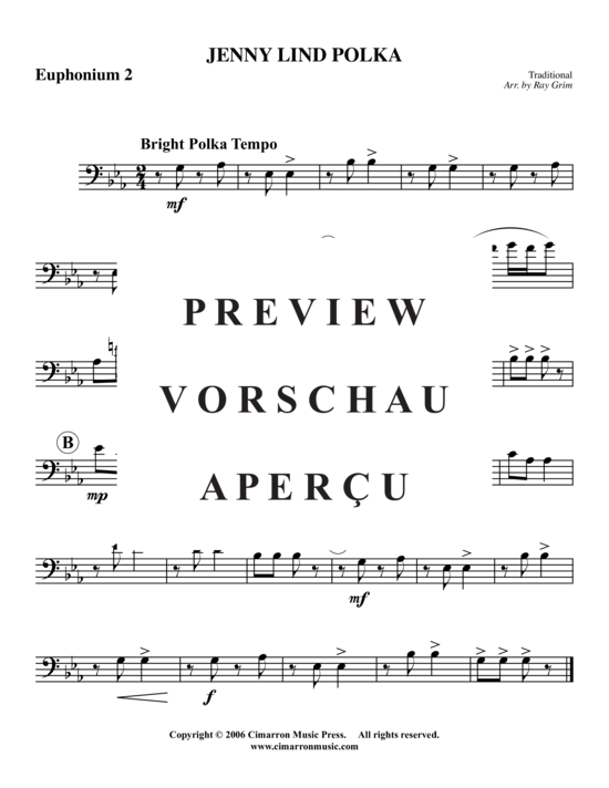 gallery: Jenny Lind Polka , , (Tuba Quartet: 2x Baritone, 2xTuba)