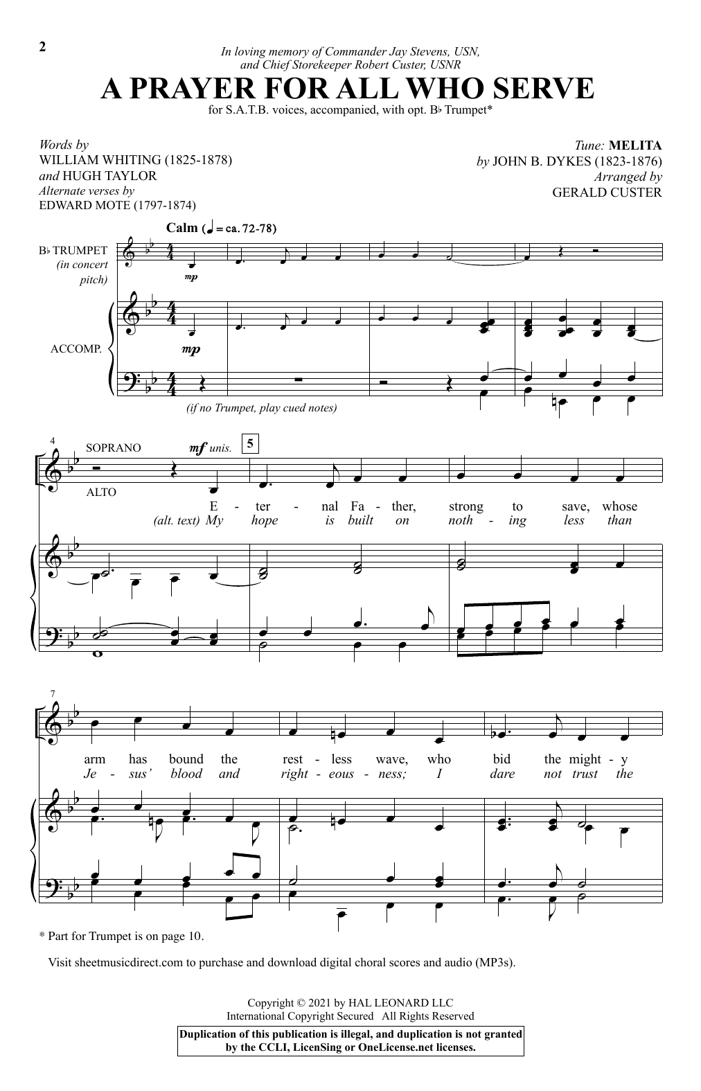 Produktbild zu: A Prayer For All Who Serve (arr. Gerald Custer)