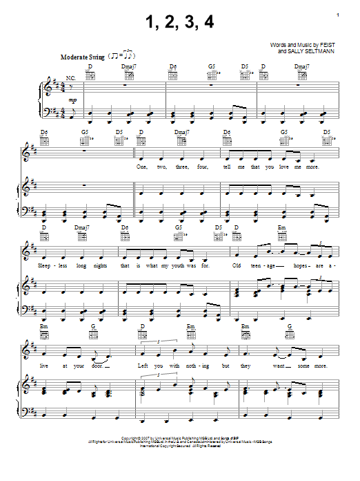 Produktgalerie: Seite 1 von 1 1234, Feist, Gesang, Gitarre, Klavier