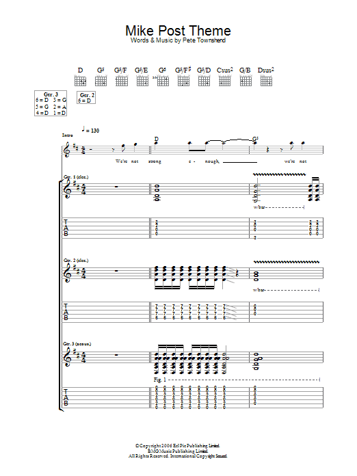 Produktgalerie: Seite 1 von 1 Mike Post Theme, The Who, Gitarre