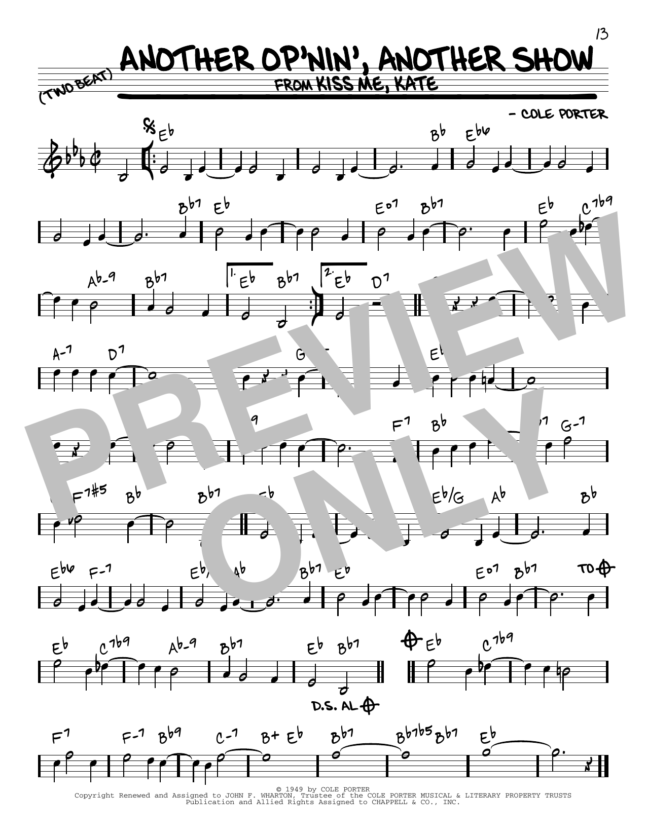 Product gallery: Page 1 of 1 Another Op'nin', Another Show (from Kiss Me, Kate), Cole Porter