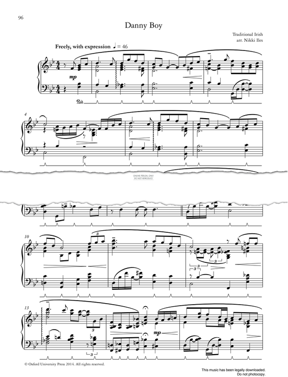 Produktgalerie: Seite 1 von 1 Danny Boy, arr. Iles, Irish Traditional, Klavier