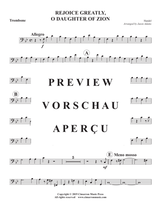 Produktgalerie: Seite 16 von 19 Rejoice Greatly, Daughter of Zion , , (Blechbläser Quintett)