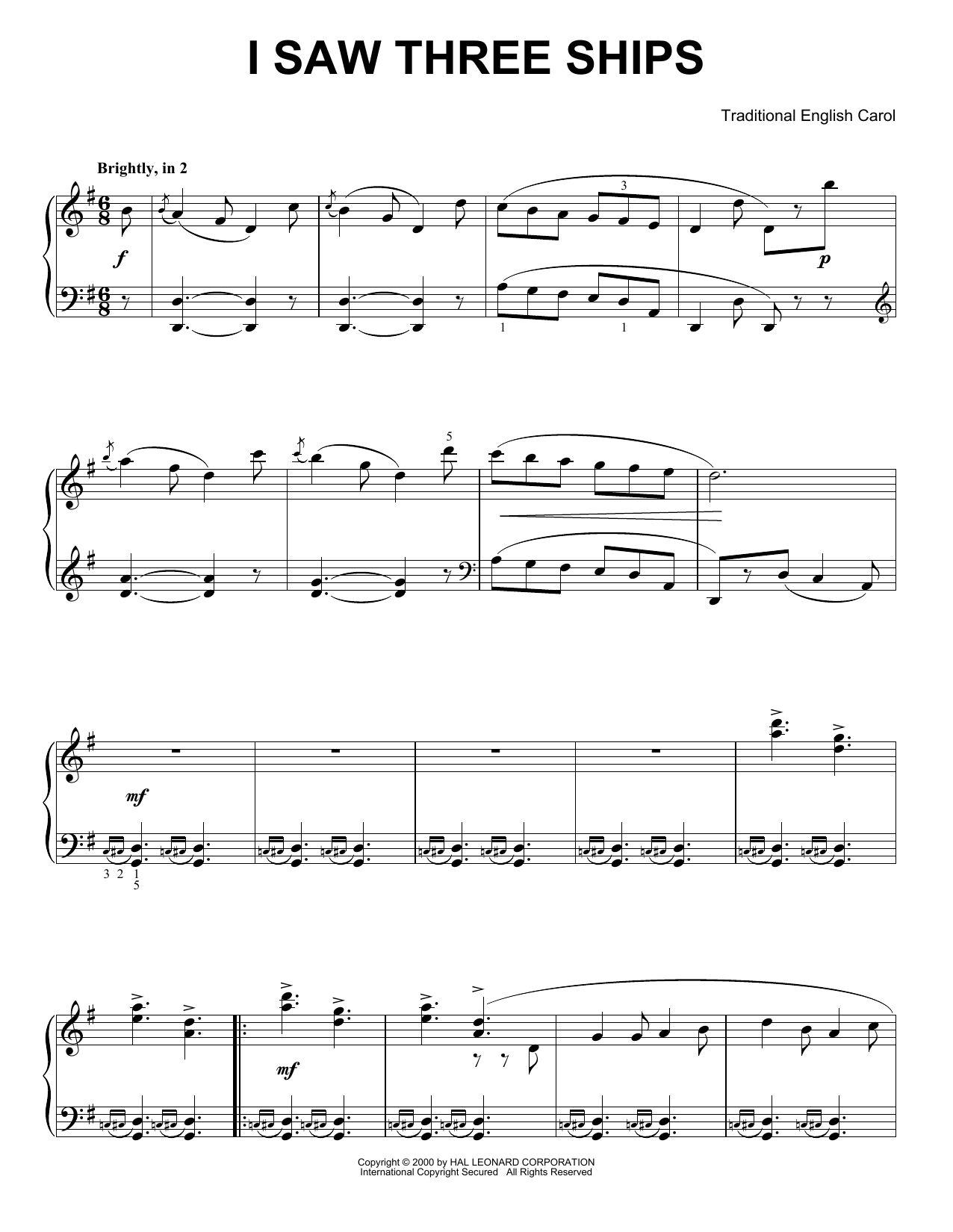 Product gallery: Page 1 of 1 I Saw Three Ships, Traditional English Carol