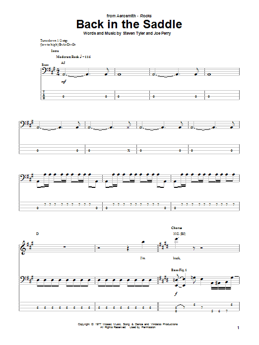 Produktgalerie: Seite 1 von 1 Back In The Saddle, Aerosmith, E-Bass