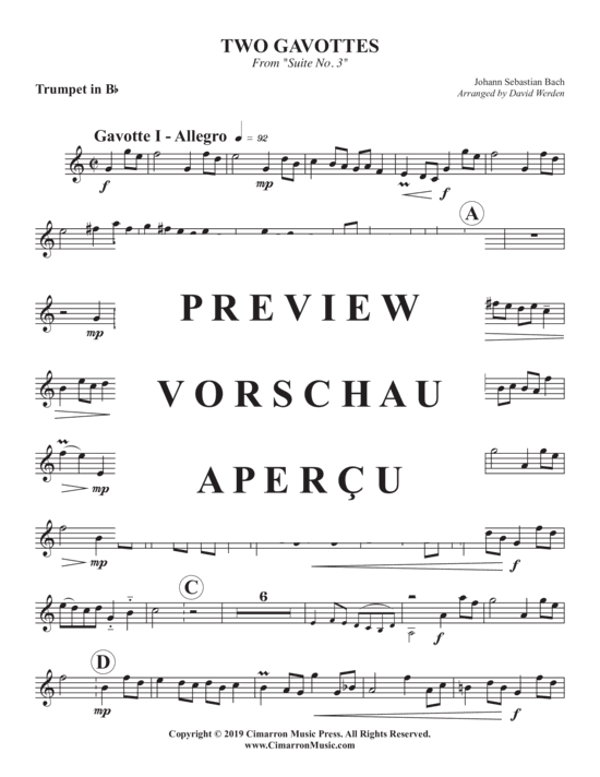 Produktgalerie: Seite 9 von 10 Two Gavottes , , (Trompete in B + Klavier)
