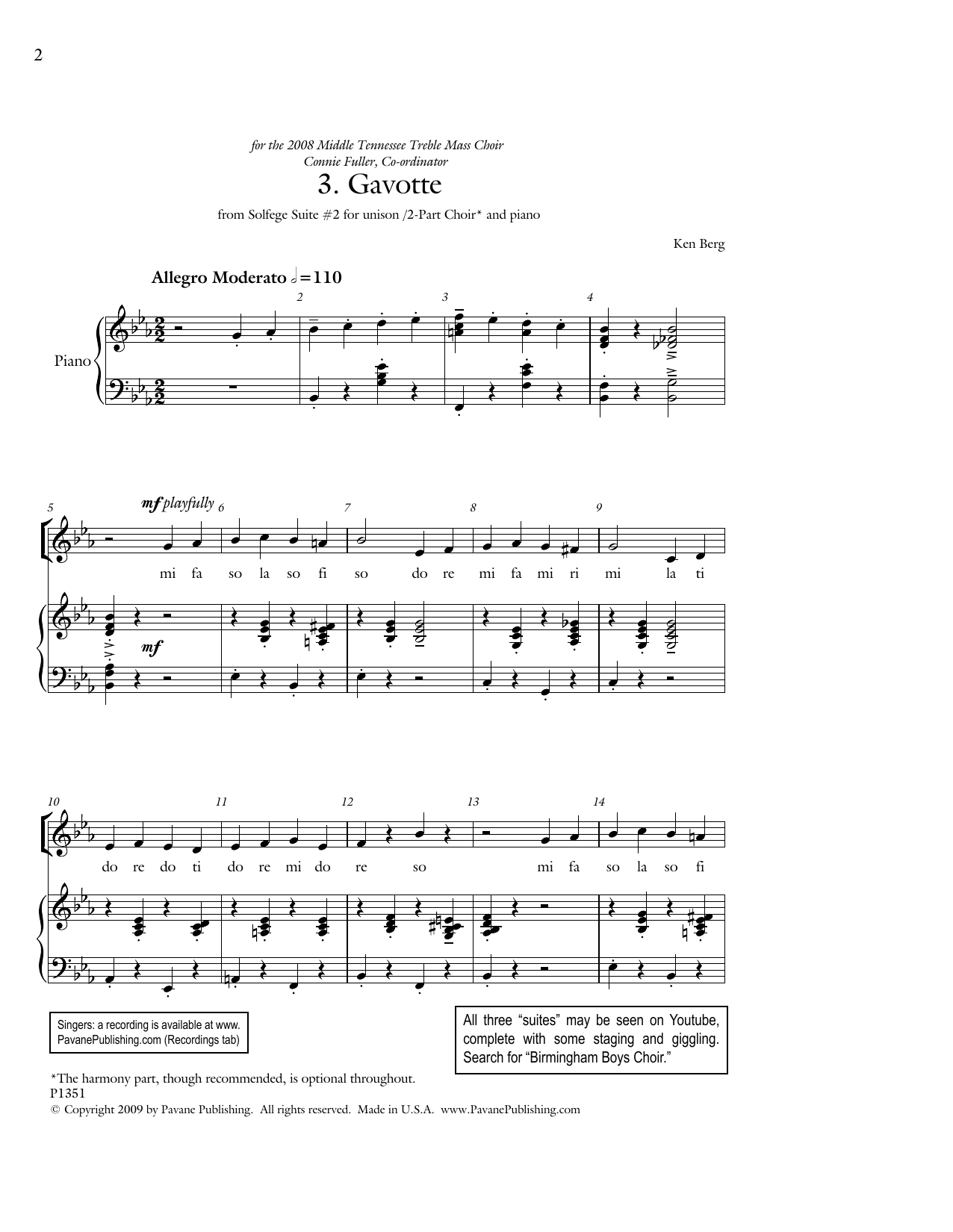 Produktbild zu: Gavotte (from "Solfege Suite #2")