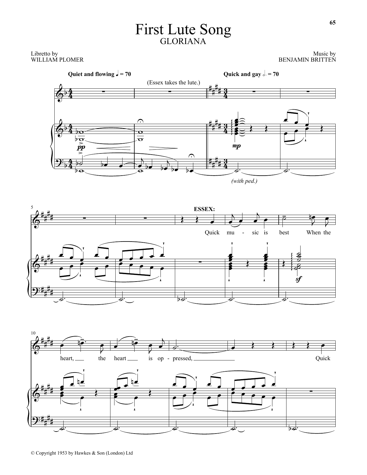 Product picture to: First Lute Song (from Gloriana)