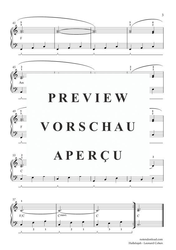 gallery: Hallelujah, Cohen, Leonhard, (Klavier Solo)