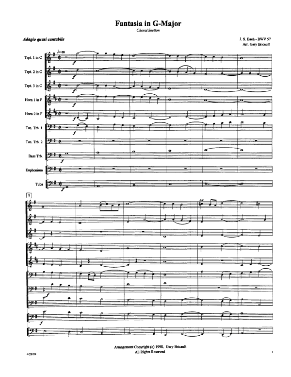 Product picture to: Fantasia in G Major, BWV 572Johann Sebastian Bach