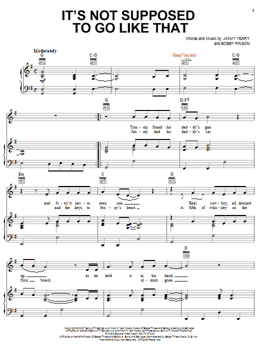 Produktgalerie: Seite 1 von 1 It's Not Supposed To Go Like That, Rascal Flatts, Gesang, Gitarre, Klavier