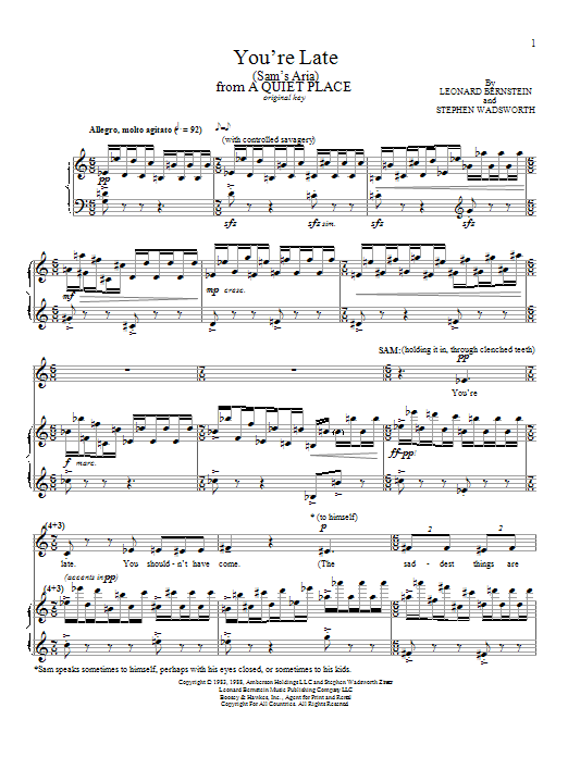 Produktbild zu: You're Late (Sam's Aria)
