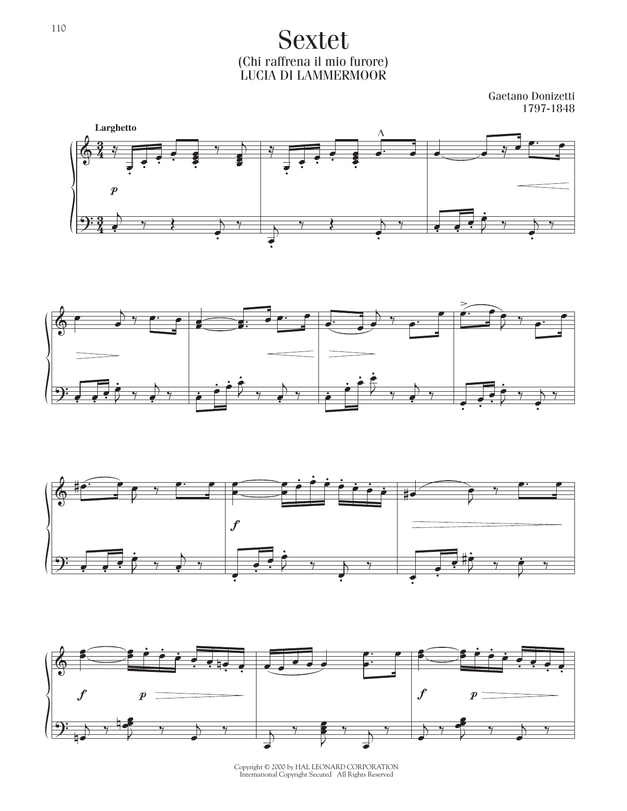 Product gallery: Page 1 of 1 Sextet (Chi Raffrena Il Mio Furore), Gaetano Donizetti