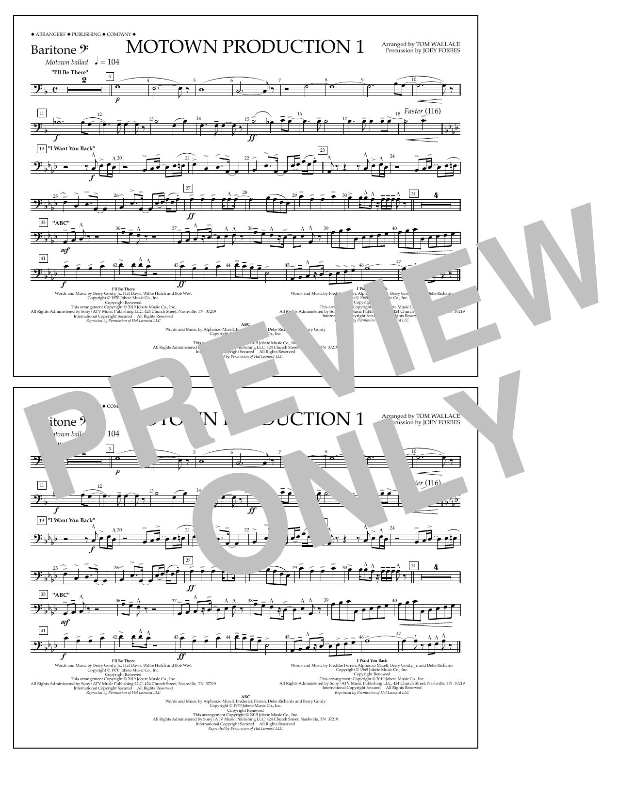 Product picture to: Motown Production 1(arr. Tom Wallace) - Baritone B.C.