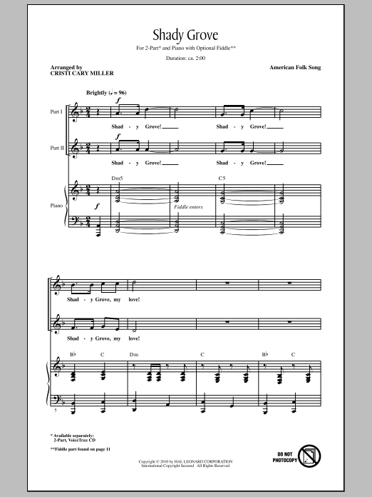 Produktbild zu: Shady Grove (arr. Cristi Cary Miller)