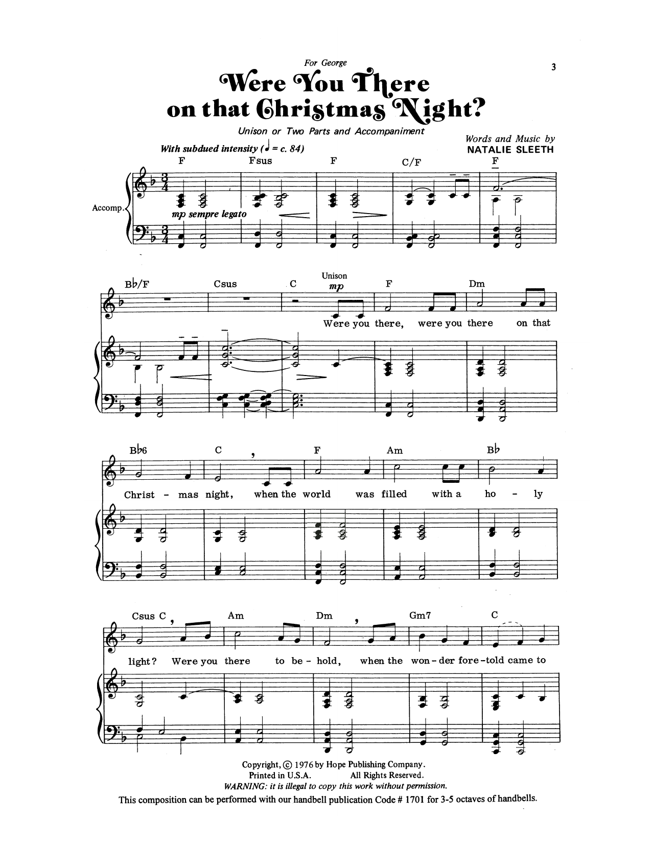 Produktbild zu: Were You There On That Christmas Night?