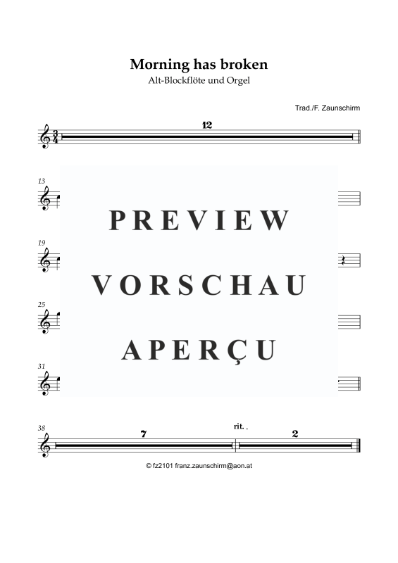 gallery: Morning has broken, , Alt-Blockflöte und Orgel