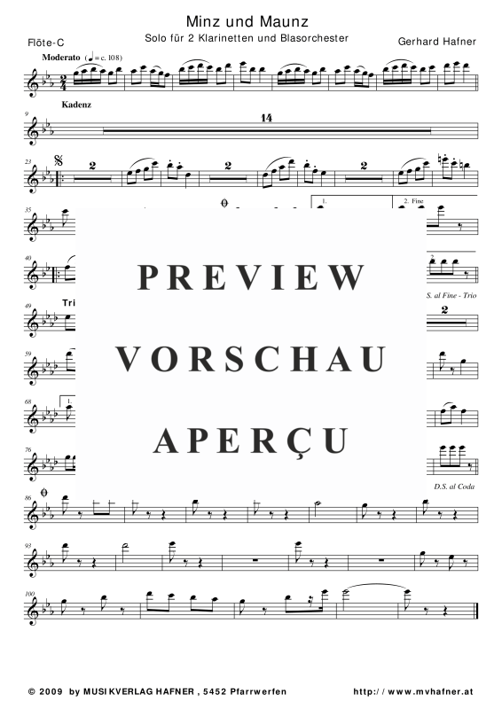 Product gallery: Page 10 of 11 Minz und Maunz Solo für 2 Klarinetten, , (large wind orchestra)