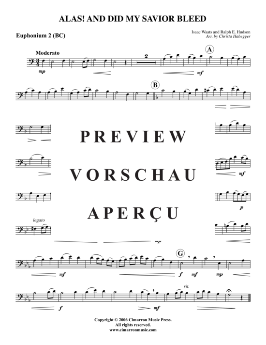 Product gallery: Page 6 of 9 Alas, and Did My Savior Bleed , , (Tuba Quartet: 2x Baritone, 2xTuba)