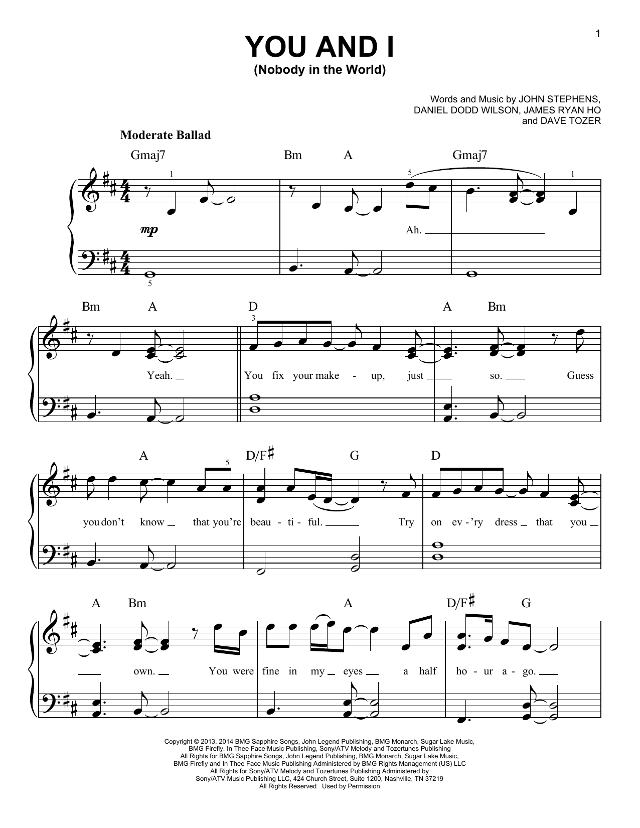 Produktbild zu: You And I (Nobody In The World)
