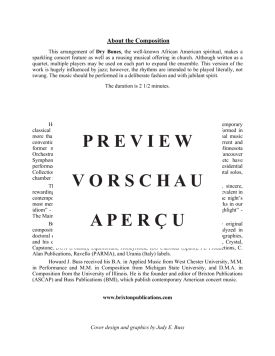 Produktgalerie: Seite 3 von 17 Dry Bones , , (Blechbläserquartett T T H/T T)