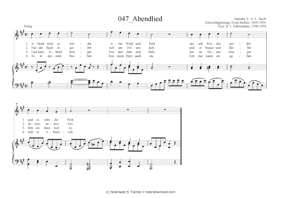 Product picture to: Abendlied F. A. L. Jacob