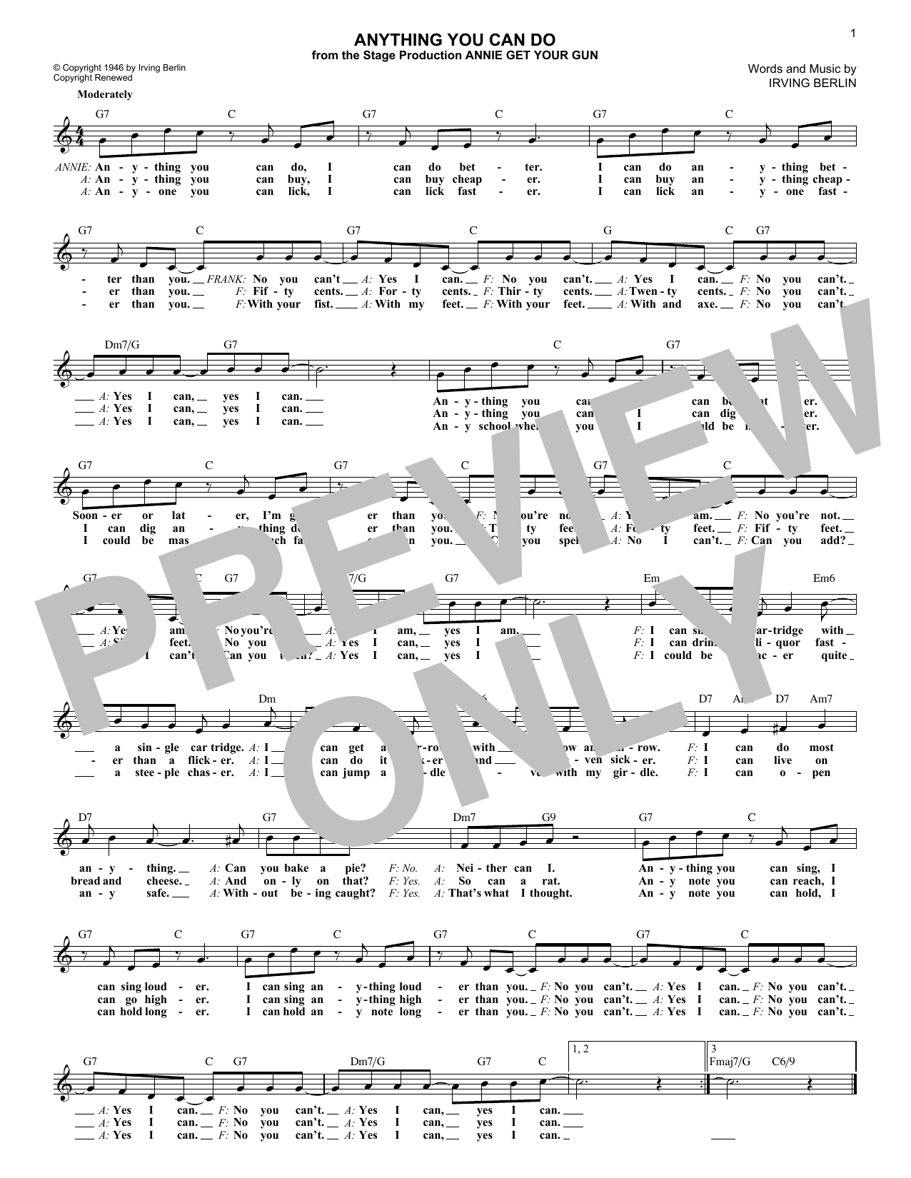 Produktbild zu: Anything You Can Do (from Annie Get Your Gun)